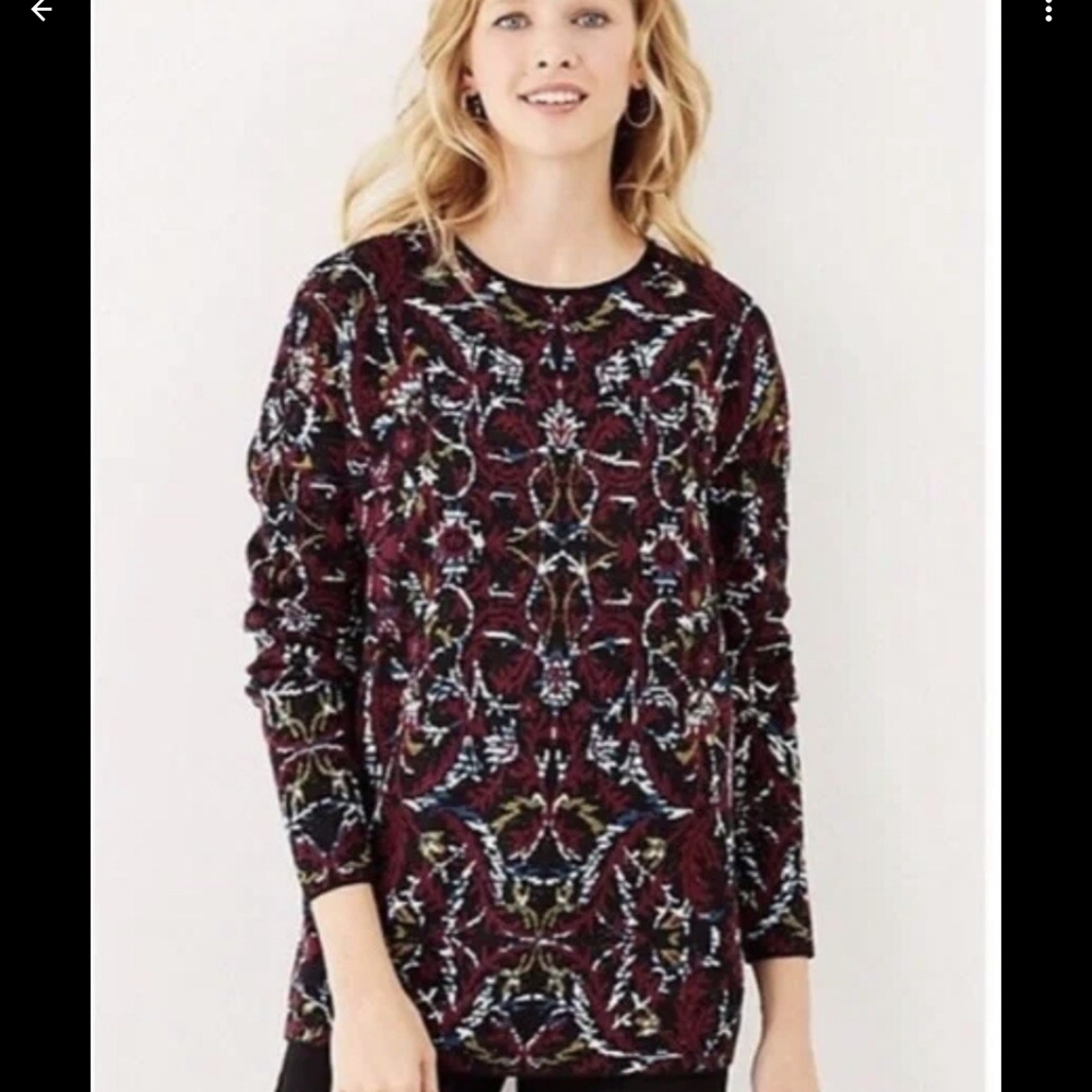J. Jill Multicolor Patterned Long Sleeve Top